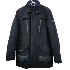 Tumi Tech Mens Double Zip Wool Utility Bomber Jacket Medium